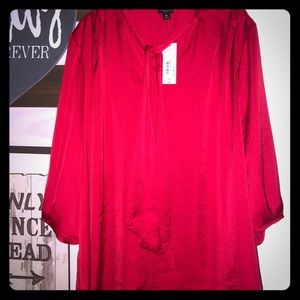 Worthington Red Tie-Front Top
